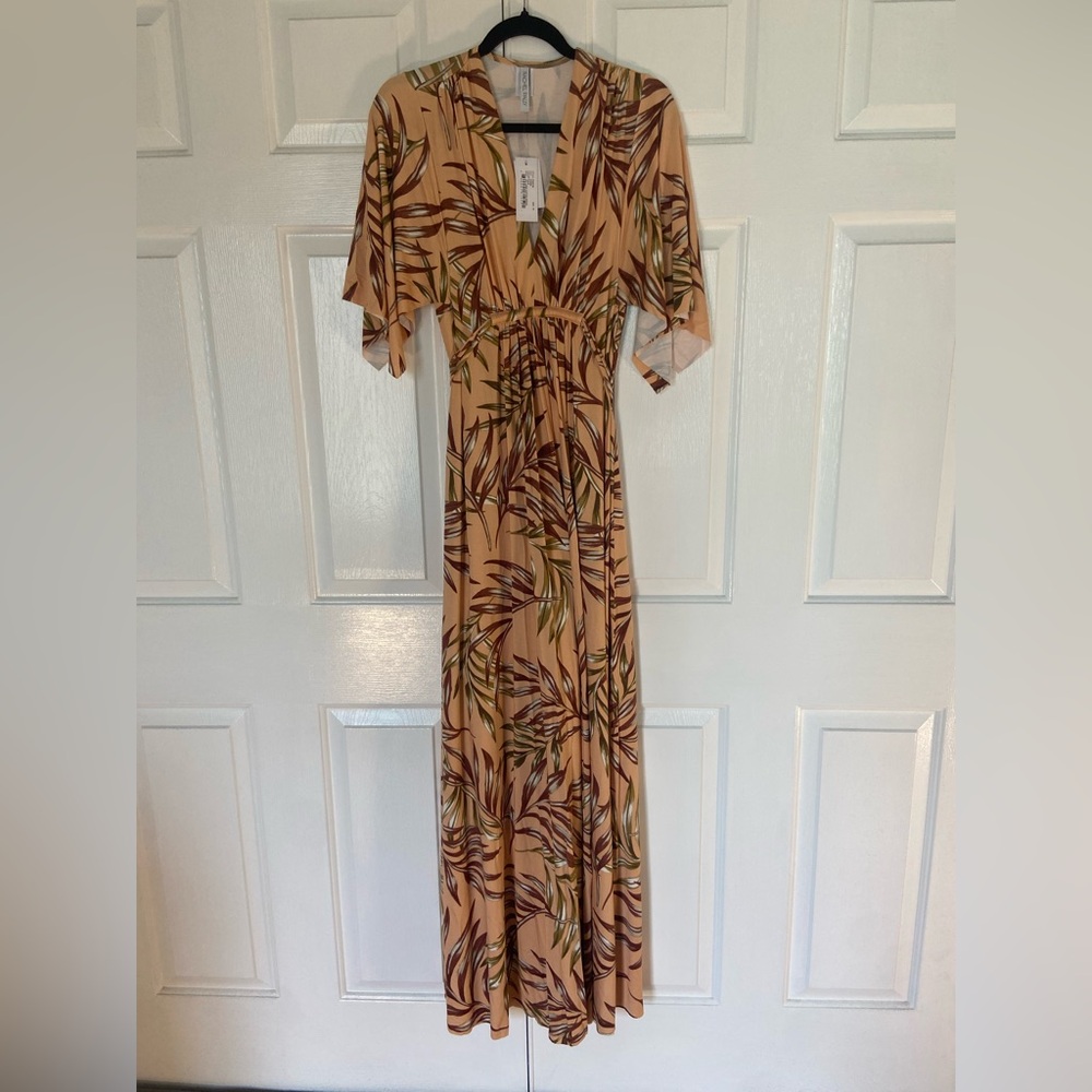 Rachel Pally Caftan Maternity Maxi Dress XS NWT Palm Print Style